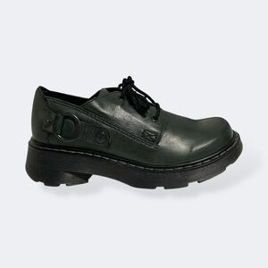 Vintage 90’s Dr. Martens Smooth Leather Sigma Platform Shoe in Green | Size 7